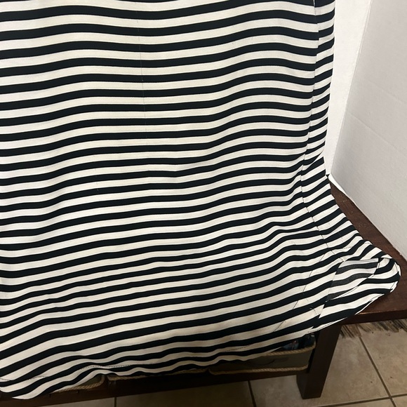 H&M Shift  Y2K Shift Dress White with Black Stripes Sz 14 - Picture 3 of 9